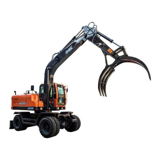 Excavator With Grapple Saw